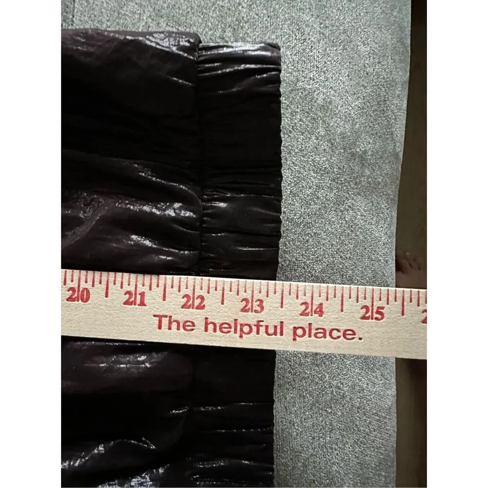 Chico's Size‎ 1 Jacket Coat Womens Medium 3/4 Sleeve Hooded Shiny Brown Pockets